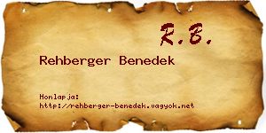 Rehberger Benedek névjegykártya
